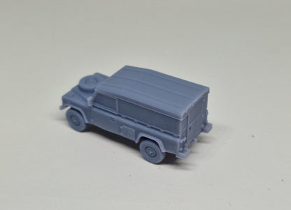 Land Rover Defender Britische Armee Ersatzrad auf der Haube Spur H0 1:87